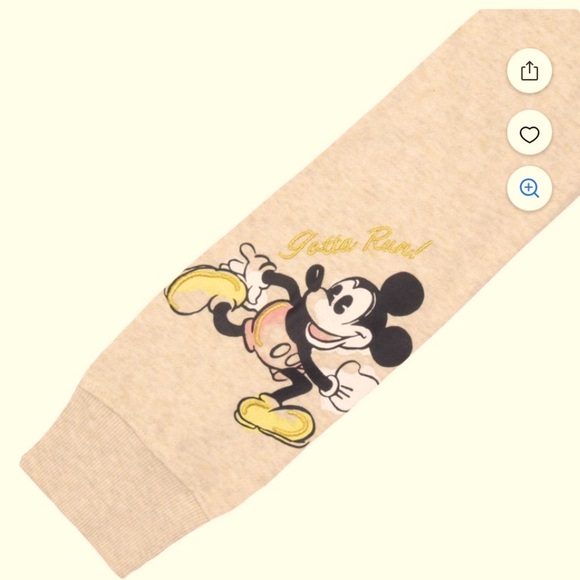 NWTS Disney Mickey & Minnie Character Graphic Hoodie - Cream - Picture 10 of 16